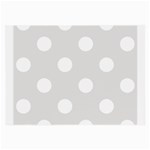 Polka Dots - White on Platinum Gray Large Glasses Cloth (2 Sides)