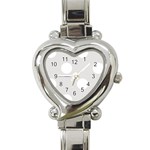 Polka Dots - White on Platinum Gray Heart Italian Charm Watch