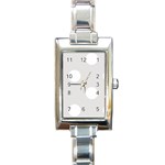 Polka Dots - White on Platinum Gray Rectangle Italian Charm Watch