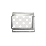 Polka Dots - White on Platinum Gray Italian Charm (9mm)