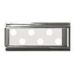 Polka Dots - White on Platinum Gray Superlink Italian Charm (9mm)