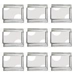 Polka Dots - White on Platinum Gray 9mm Italian Charm (9 pack)