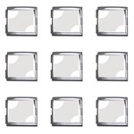 Polka Dots - White on Platinum Gray Mega Link Italian Charm (9 pack)