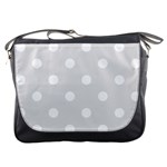 Polka Dots - White on Platinum Gray Messenger Bag