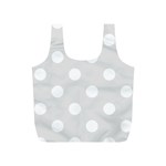 Polka Dots - White on Platinum Gray Full Print Recycle Bag (S)