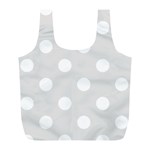 Polka Dots - White on Platinum Gray Full Print Recycle Bag (L)