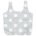 Polka Dots - White on Platinum Gray Full Print Recycle Bag (XL)