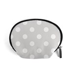 Polka Dots - White on Platinum Gray Accessory Pouch (Small)