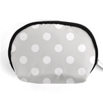 Polka Dots - White on Platinum Gray Accessory Pouch (Medium)