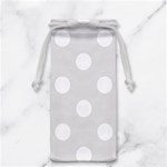 Polka Dots - White on Platinum Gray Jewelry Bag