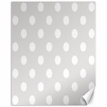 Polka Dots - White on Platinum Gray Canvas 11  x 14 