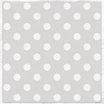 Polka Dots - White on Platinum Gray Canvas 16  x 16 