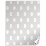 Polka Dots - White on Platinum Gray Canvas 18  x 24 