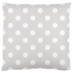 Polka Dots - White on Platinum Gray Large Cushion Case (One Side)