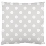 Polka Dots - White on Platinum Gray Large Flano Cushion Case (One Side)