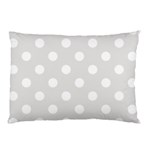 Polka Dots - White on Platinum Gray Pillow Case (One Side)