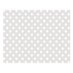 Polka Dots - White on Platinum Gray Double Sided Flano Blanket (Large)