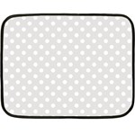 Polka Dots - White on Platinum Gray Fleece Blanket (Mini)
