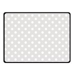 Polka Dots - White on Platinum Gray Fleece Blanket (Small) (One Side)