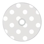 Polka Dots - White on Platinum Gray CD Wall Clock