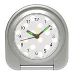 Polka Dots - White on Platinum Gray Desk Alarm Clock
