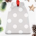 Polka Dots - White on Platinum Gray Ornament (Bell)