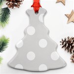 Polka Dots - White on Platinum Gray Ornament (Christmas Tree)