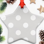 Polka Dots - White on Platinum Gray Ornament (Star)
