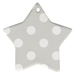 Polka Dots - White on Platinum Gray Star Ornament (Two Sides)