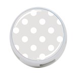 Polka Dots - White on Platinum Gray 4-Port USB Hub (One Side)