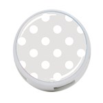 Polka Dots - White on Platinum Gray 4-Port USB Hub (Two Sides)