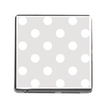 Polka Dots - White on Platinum Gray Memory Card Reader (Square)