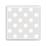 Polka Dots - White on Platinum Gray Memory Card Reader with Storage (Square)