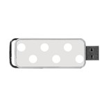 Polka Dots - White on Platinum Gray Portable USB Flash (One Side)