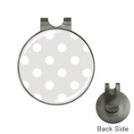 Polka Dots - White on Platinum Gray Golf Ball Marker Hat Clip