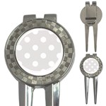 Polka Dots - White on Platinum Gray 3-in-1 Golf Divot