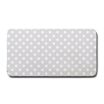 Polka Dots - White on Platinum Gray Medium Bar Mat