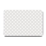 Polka Dots - White on Platinum Gray Small Doormat