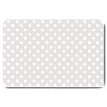 Polka Dots - White on Platinum Gray Large Doormat