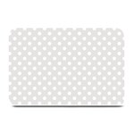 Polka Dots - White on Platinum Gray Plate Mat