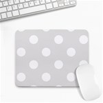 Polka Dots - White on Platinum Gray Small Mousepad