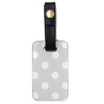 Polka Dots - White on Platinum Gray Luggage Tag (One Side)