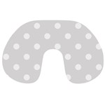 Polka Dots - White on Platinum Gray Travel Neck Pillow