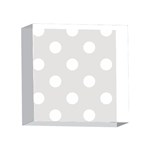 Polka Dots - White on Platinum Gray 4 x 4  Acrylic Photo Block