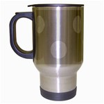 Polka Dots - White on Platinum Gray Travel Mug (Silver Gray)