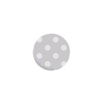 Polka Dots - White on Platinum Gray 1  Mini Button