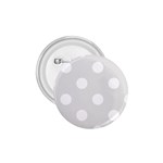 Polka Dots - White on Platinum Gray 1.75  Button