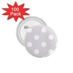 Polka Dots - White on Platinum Gray 1.75  Button (100 pack)