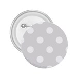 Polka Dots - White on Platinum Gray 2.25  Button