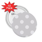 Polka Dots - White on Platinum Gray 2.25  Button (10 pack)